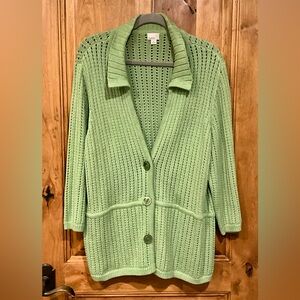 Lovely Caslon Light Green Knit Cardigan